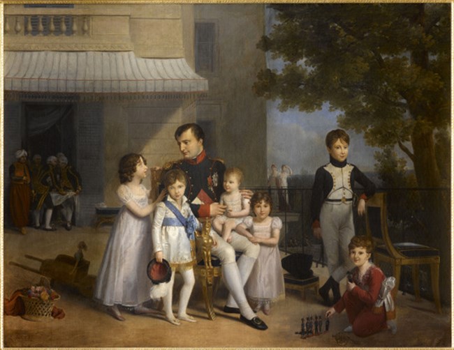 Napoléon Ier entouré après son déjeuner des jeunes princes et princesses de sa famille 1810 / Source Images d'Arts / DUCIS Louis /